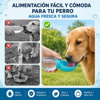 Botella de agua para mascotas plegable