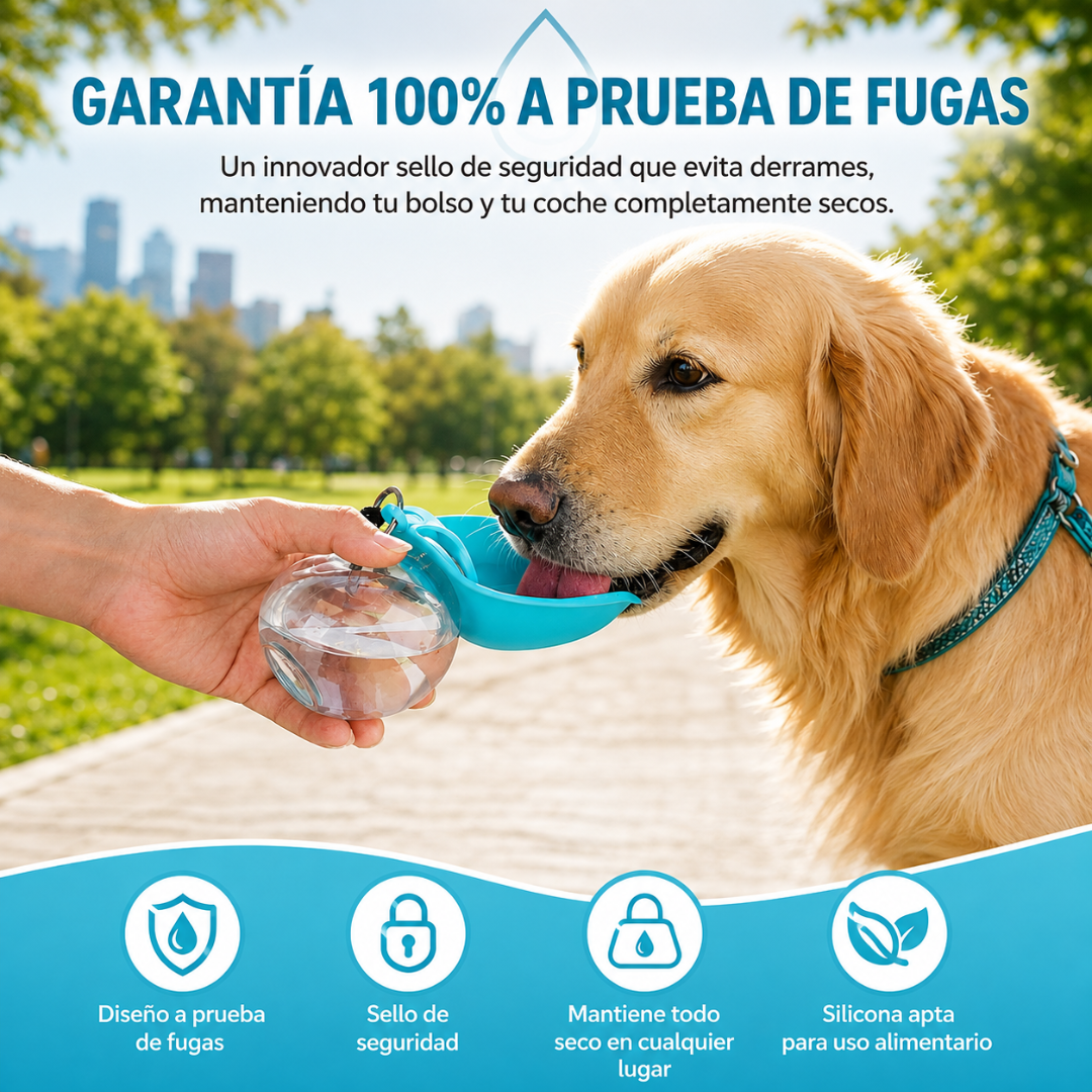 Botella de agua para mascotas plegable